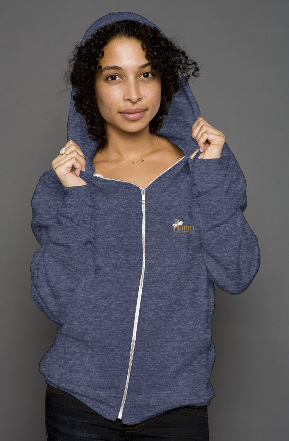 unisex heather zip hoody
