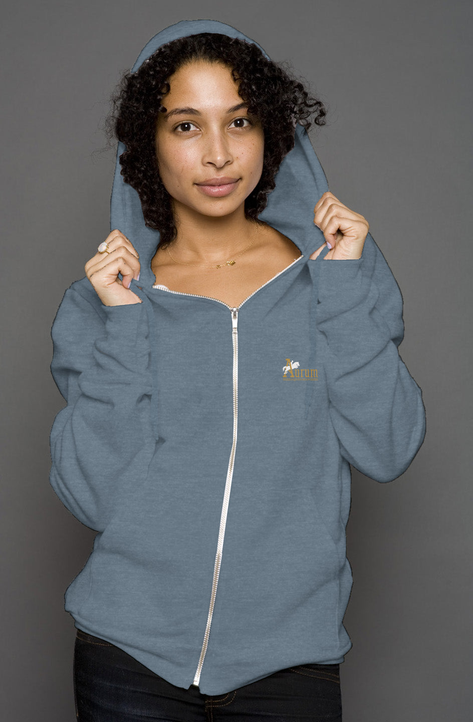 unisex heather zip hoody
