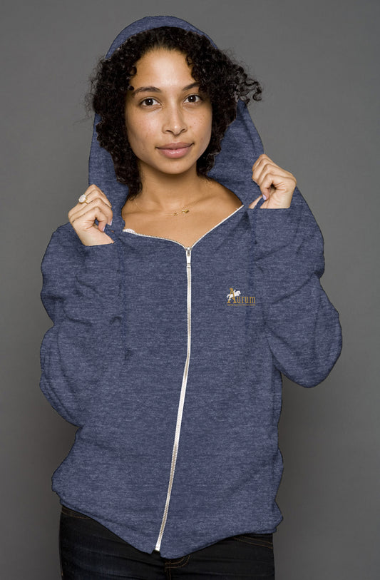 unisex heather zip hoody