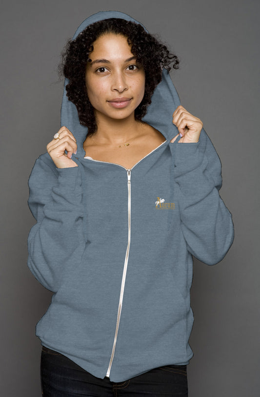 unisex heather zip hoody