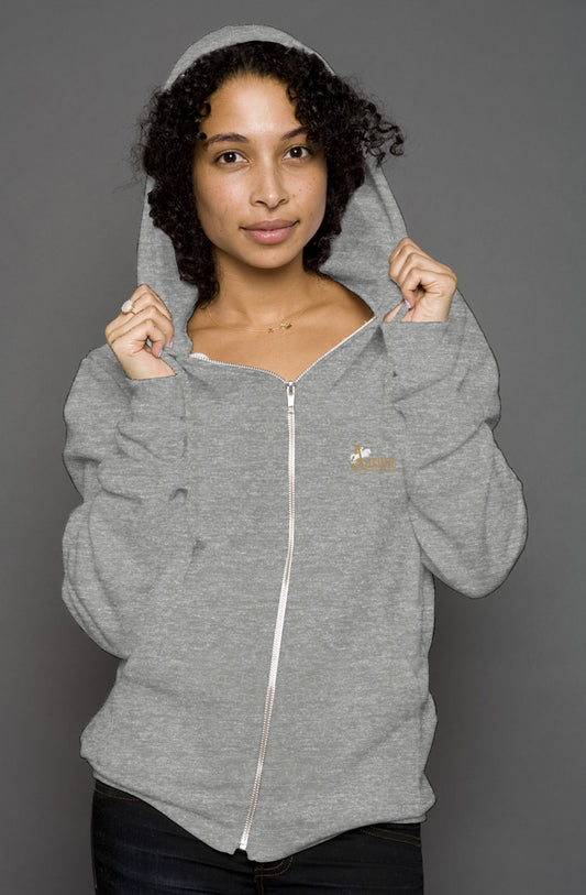 unisex heather zip hoody